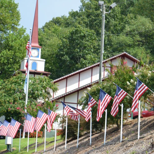 Alpine Helen GA City Hall near Yonah Mountain Campground
